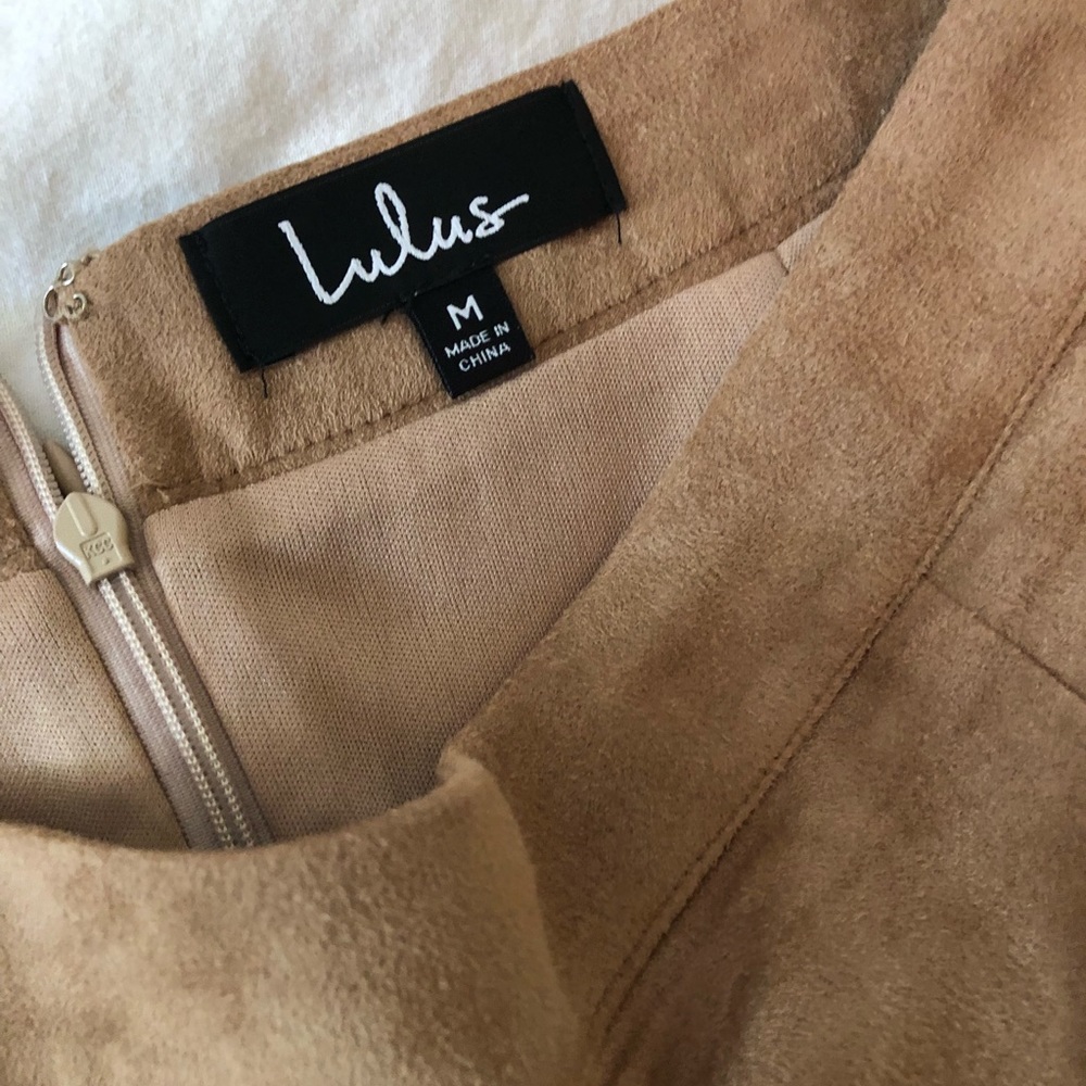 Faux suede pencil skirt